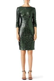 Emerald Sequin Sheath by Badgley Mischka