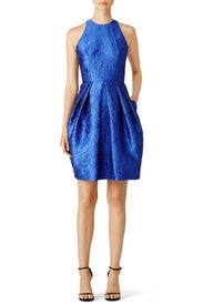 Royal Blue Cutaway Dress by Carmen Marc Valvo