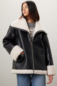 Faux Leather Sherpa Jacket by Great Jones