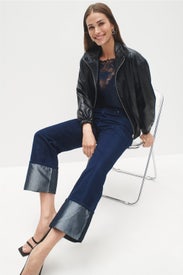 Rosie High Rise Wide Leg Ankle Cuff Jeans by Hudson