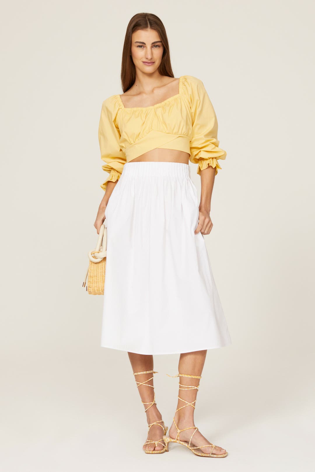 Louna Tie Back Crop Top Yellow