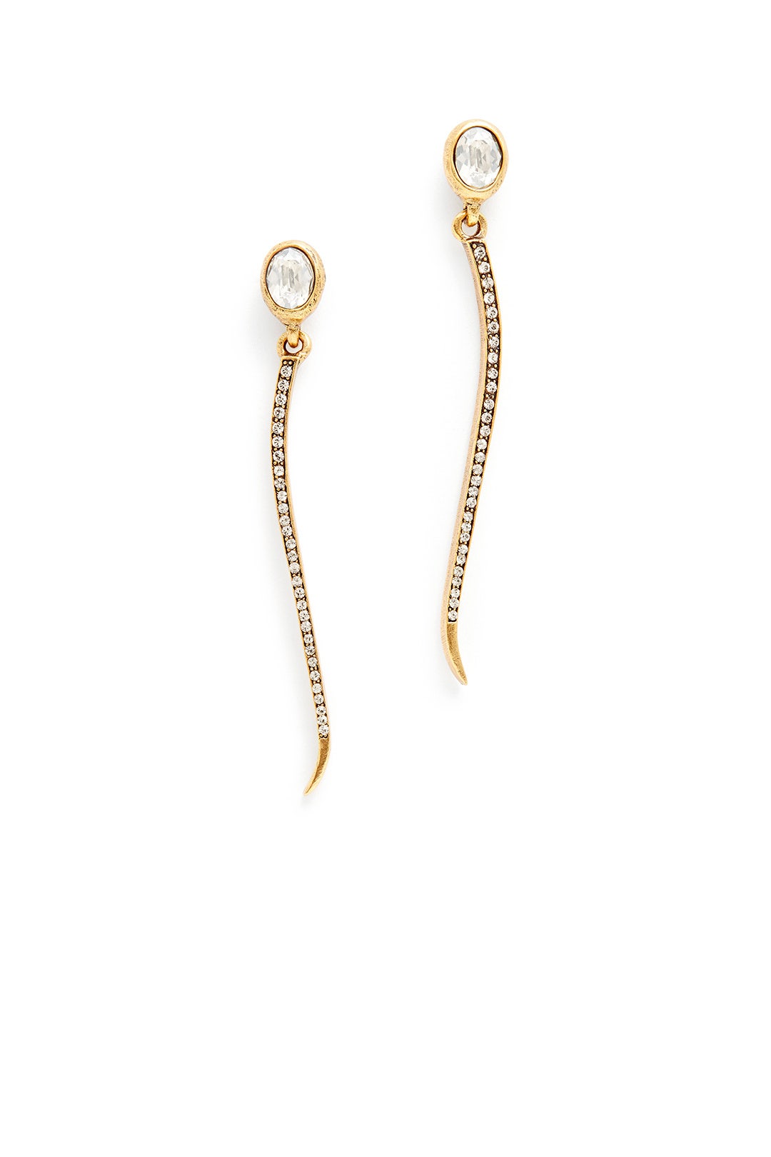 Crystal Leaf Drop Earrings by Oscar de la Renta 1