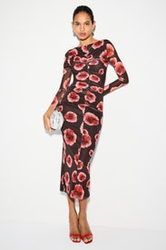 Frida Ruched Front Midi Dress by Suboo