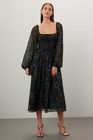 Square Neck Printed Midi Dress by Slate & Willow