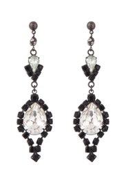 Black and Crystal Chandelier Earrings by Tom Binns