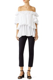 White Ruffled Top by Tome