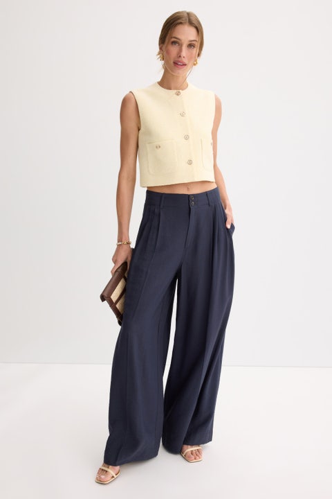 CeCe Women's Wide Leg Belted Waist Cropped Culotte Pants Beige Size 4 main image 1