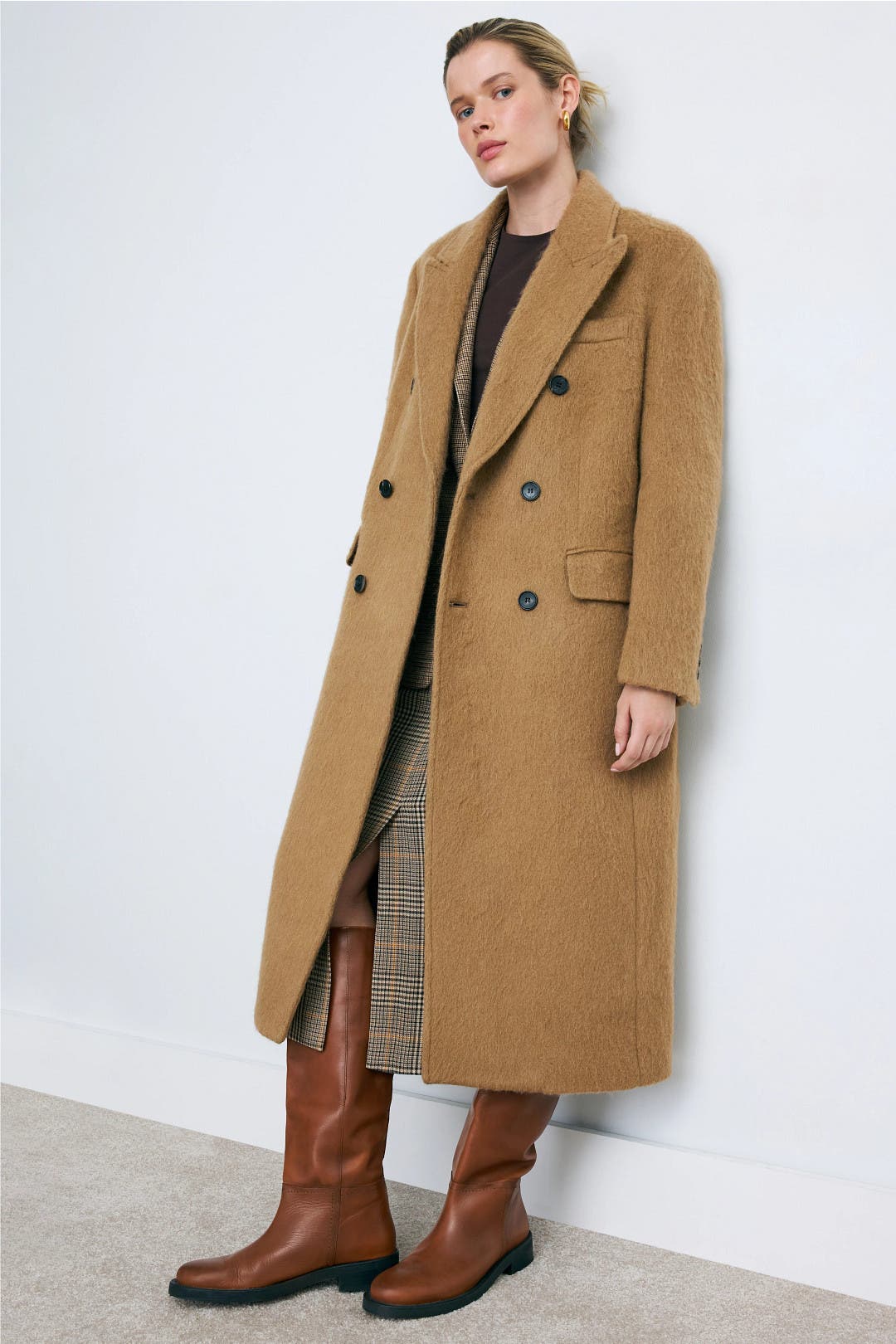 Dunst Tailored Double Breast Wool Coat Brown
