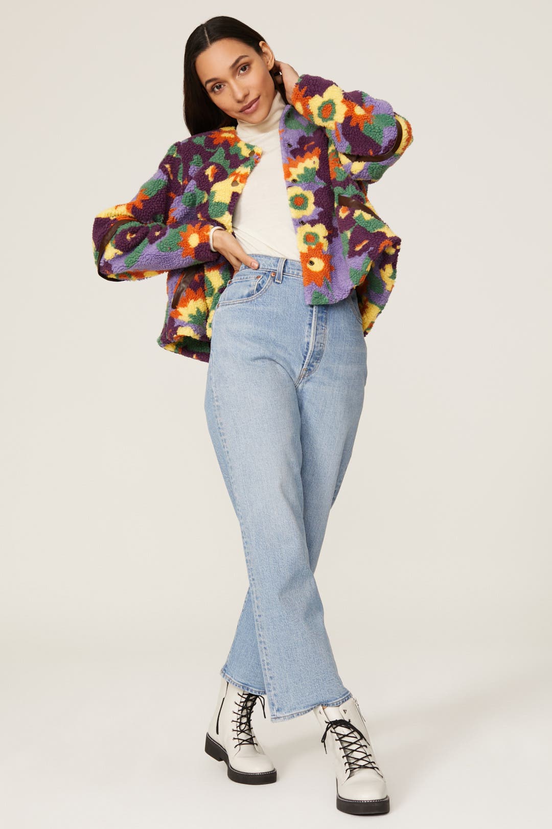 Floral Faux Sherpa Jacket by Hutch | Rent the Runway