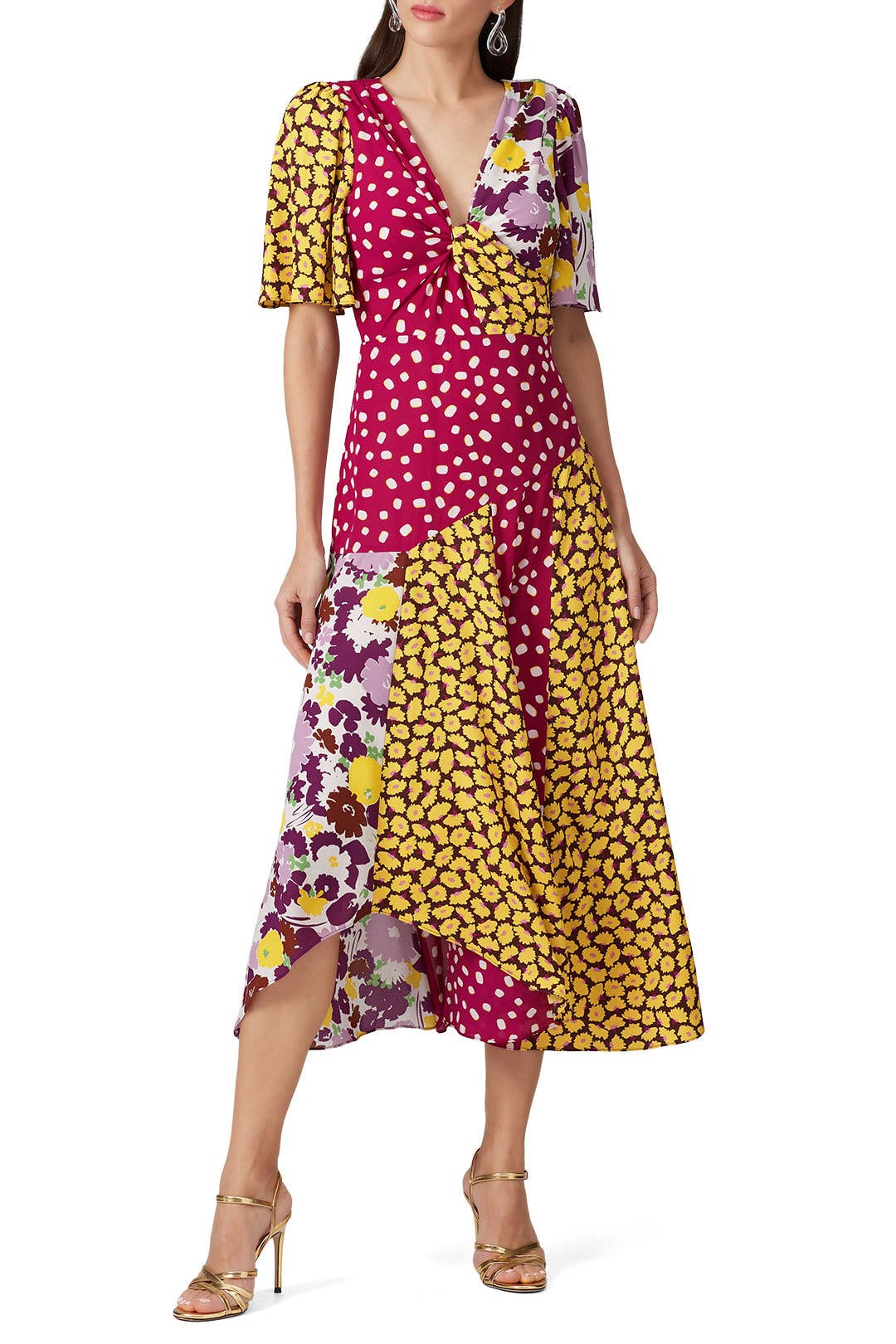 最終SALE! kate spade new york floral setup dress Kate Spade New York Cap Sleeve V-neck Floral Fit & Flare