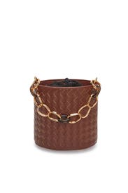 Woven Leather Florent Bucket Bag by Lizzie Fortunato