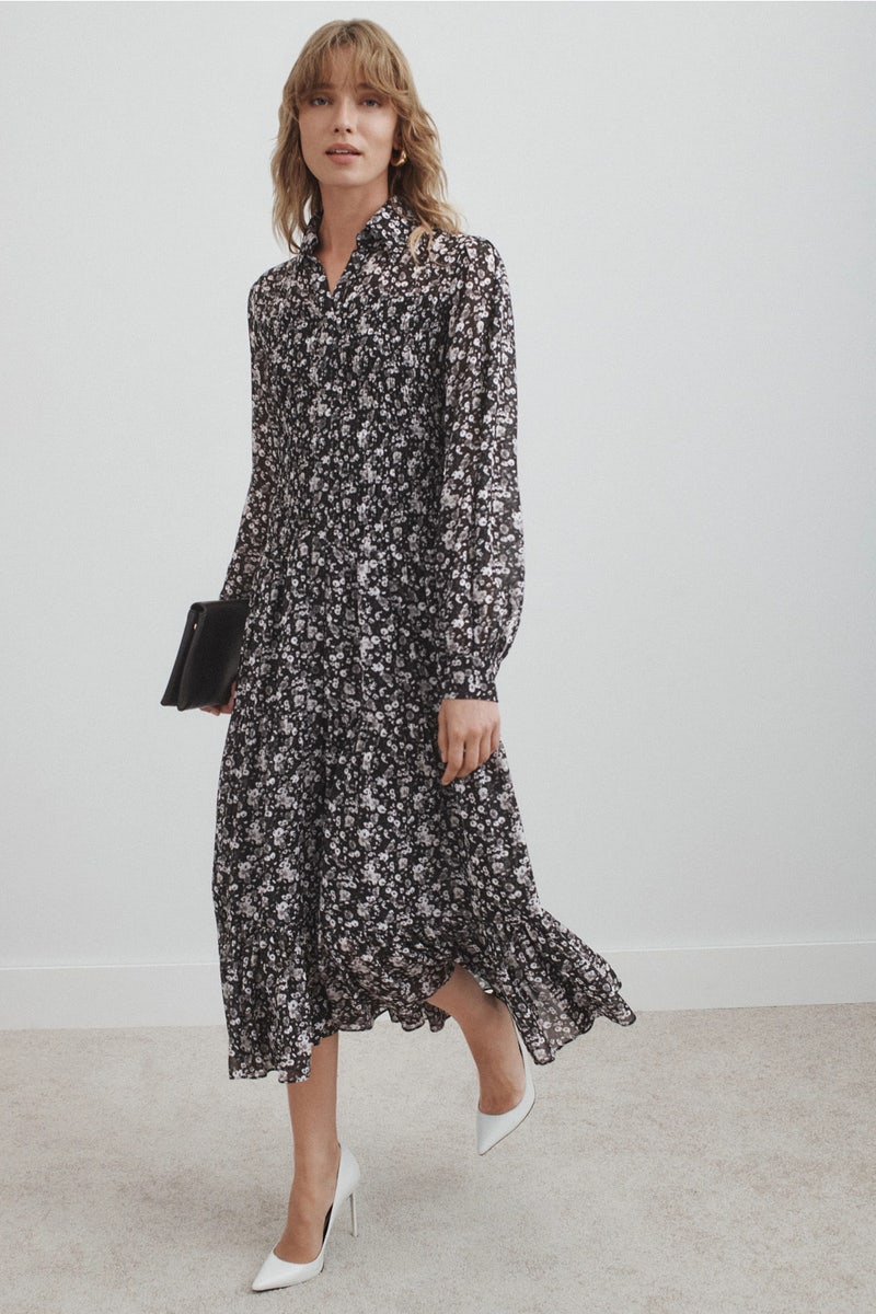 Smocked Button Down Shirt Dress by MICHAEL KORS - Photo 0
