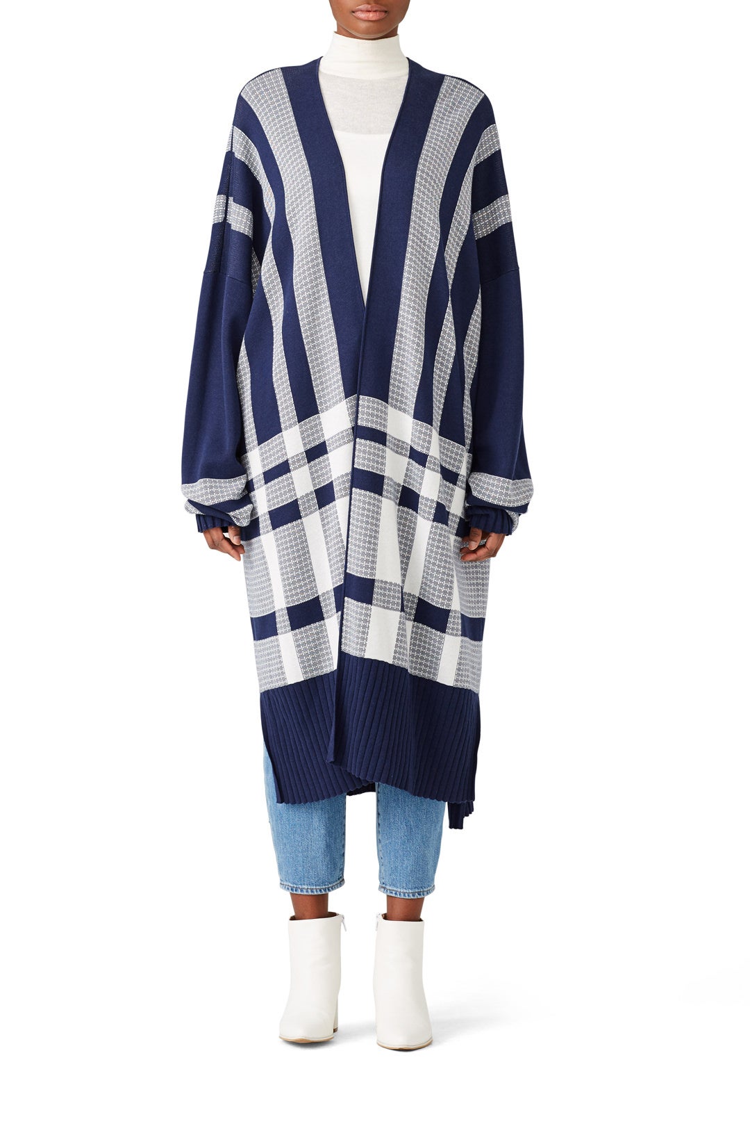 Navy White Cardi Coat by Mother of Pearl 0
