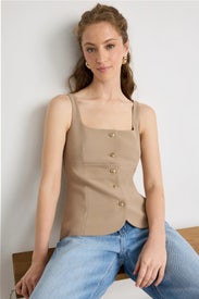 Button Front Twill Top by Rosetta Getty x RTR