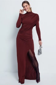 Jersey Asymmetrical Shawl Draped Gown by LAPOINTE