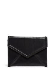 Black Leather Envelope Clutch by Sondra Roberts