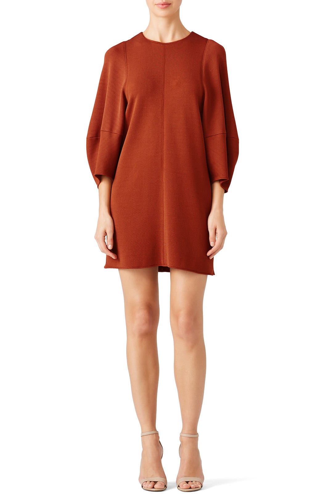 Rust Balloon Sleeve Dress by Tibi 0