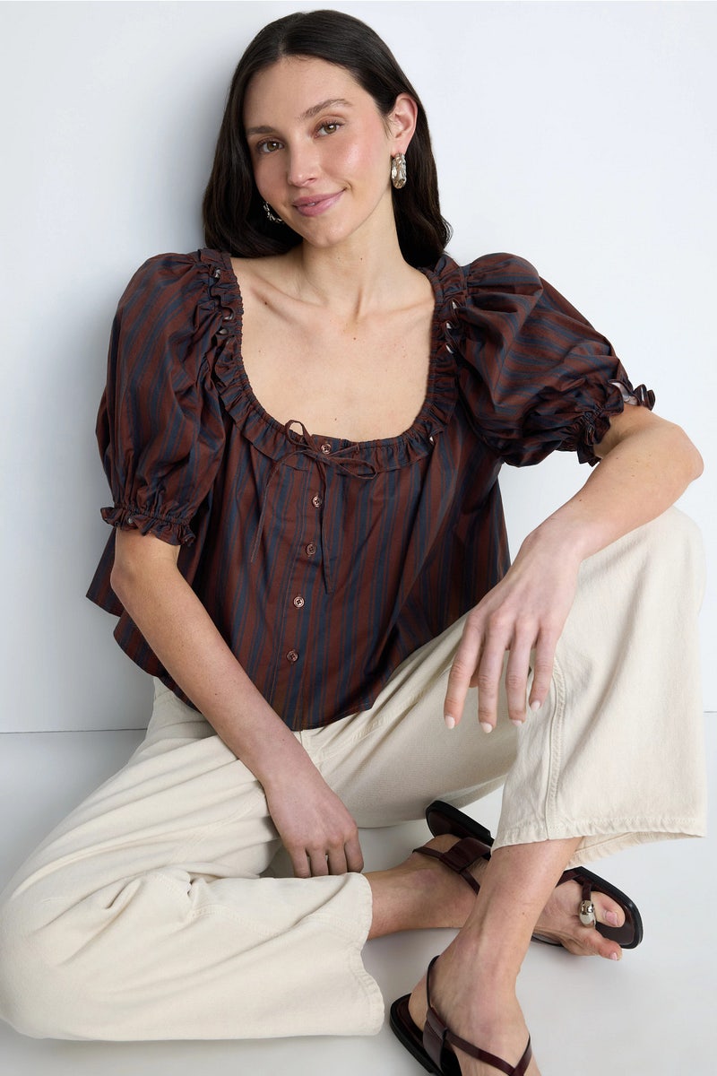 Puff Sleeve Button Up Top by WEWOREWHAT - Photo 0