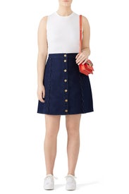 Scallop A Line Denim Skirt by Draper James X ELOQUII
