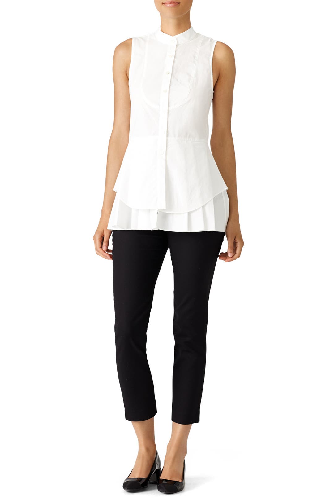 White Peplum Shirt by Derek Lam 10 Crosby | Rent the Runway