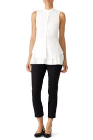 White Peplum Shirt by Derek Lam 10 Crosby