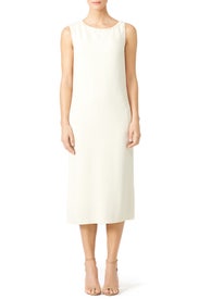 Cream White Double Crepe Dress by Nina Ricci