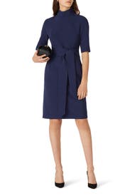 Blue Tie Waist Dress by Toccin