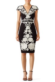 Black Embroidered Floral Dress by CATHERINE DEANE