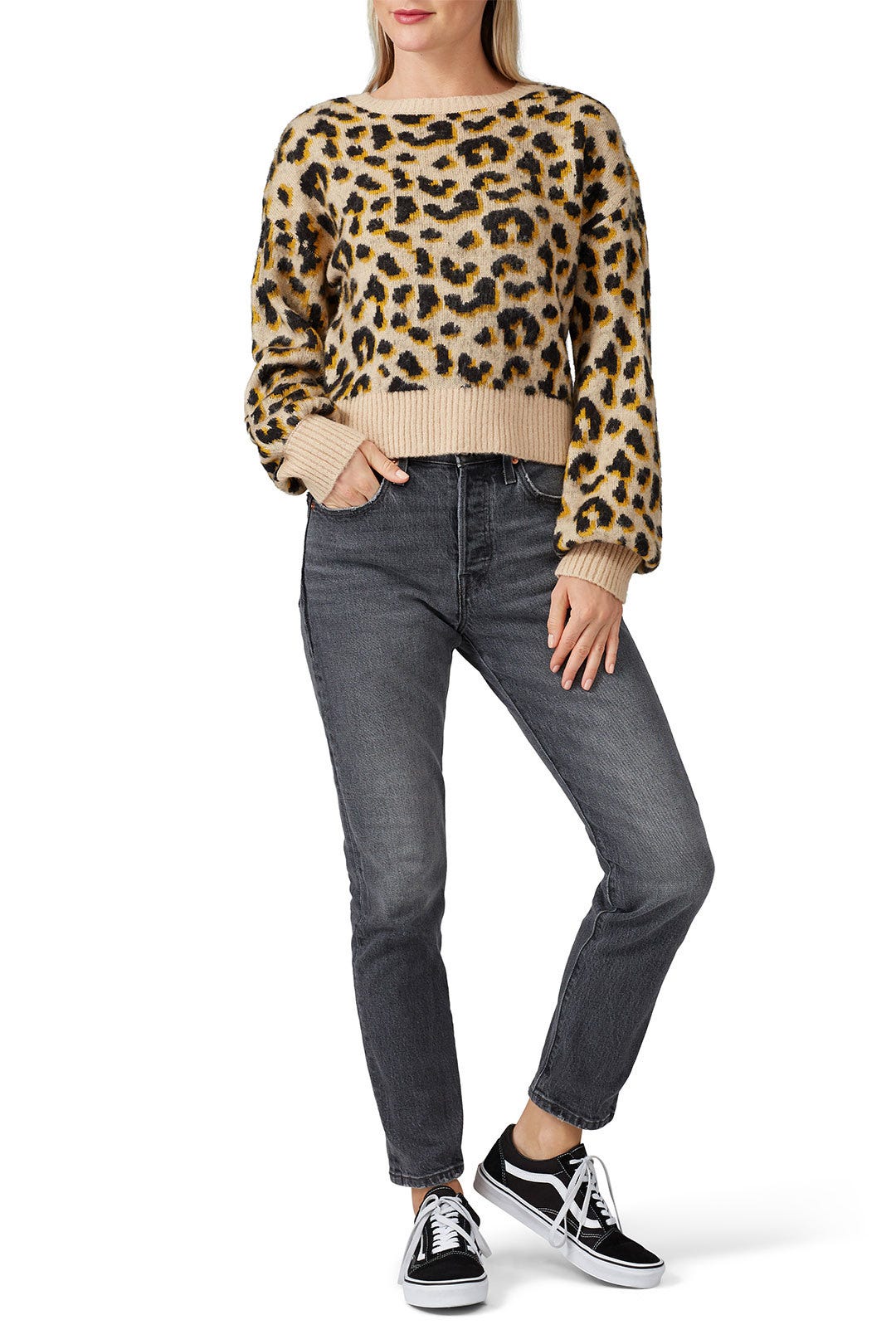 Leopard Boat Neck Sweater by Louna 0