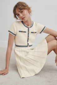 Pleated Knit Mini Dress by Maje