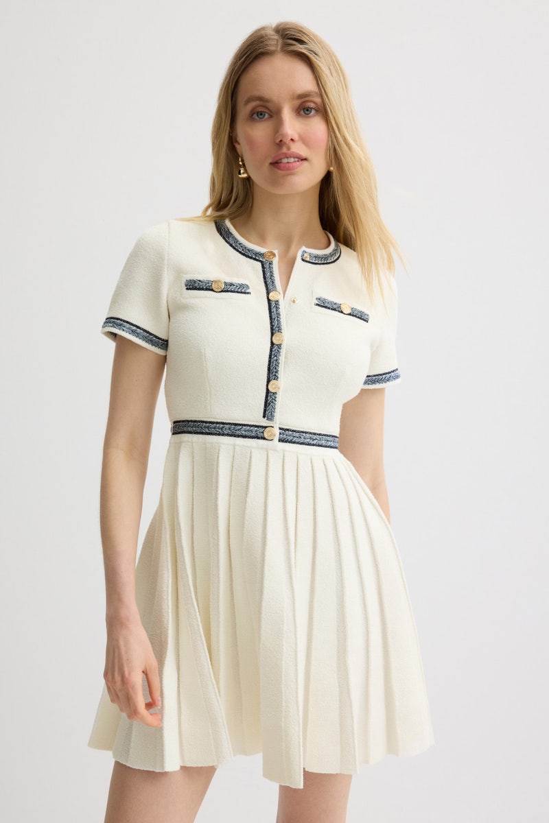 Pleated Knit Mini Dress by Maje - Photo 0