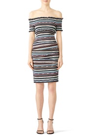 Paradise Stripe Sheath by Nicole Miller
