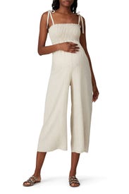 Maternity Cream Parton Jumpsuit by Show Me Your Mumu