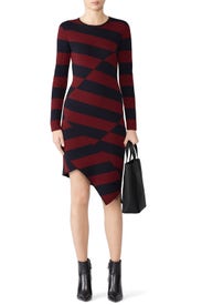 Striped Asymmetric Hem Dress by Slate & Willow