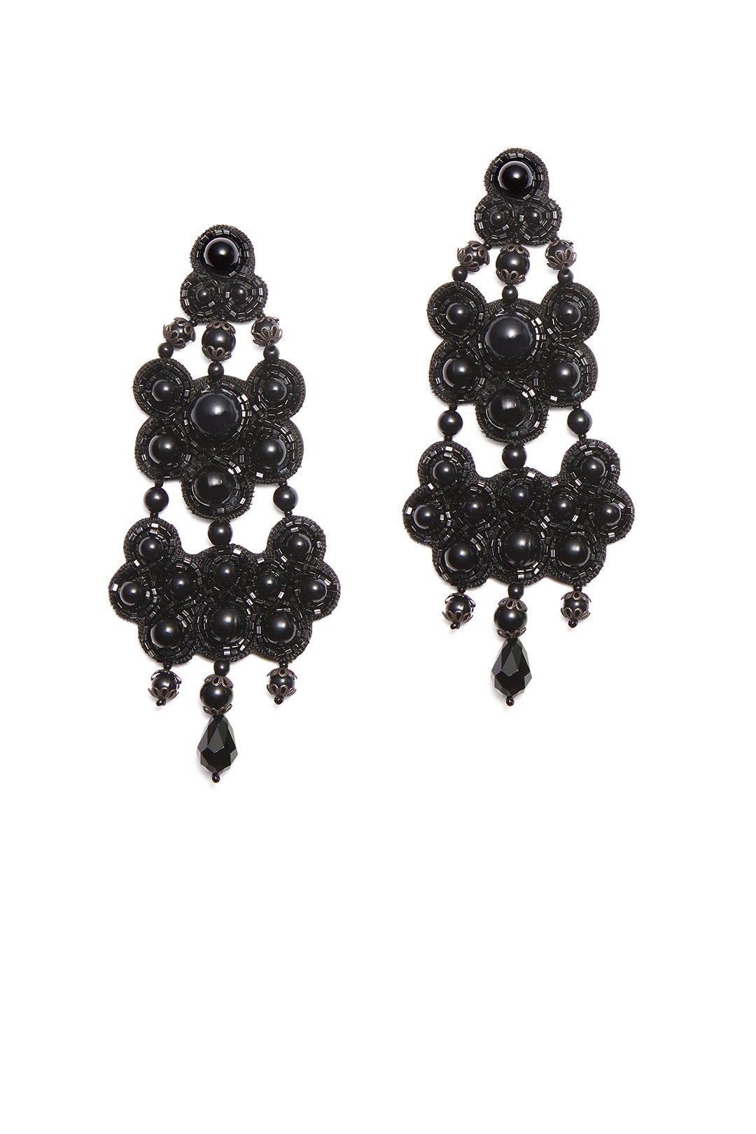 Black Beaded Earrings by Tory Burch Accessories 0