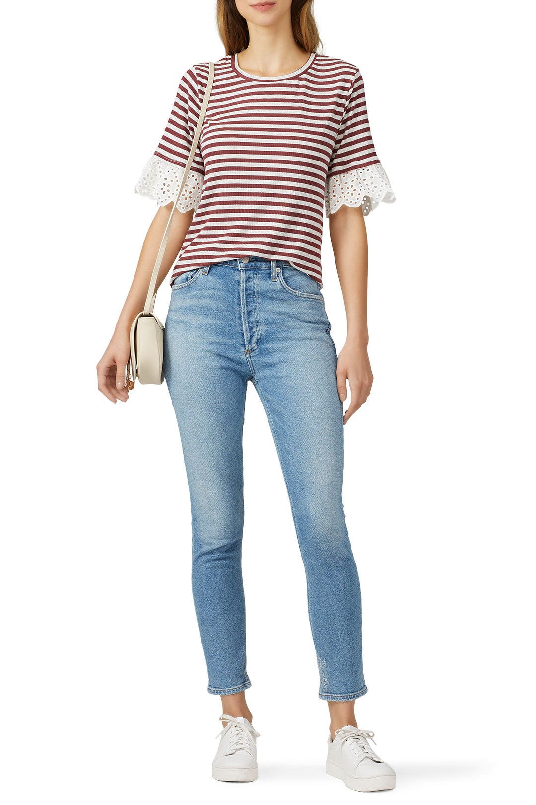 Shay Stripe Tee by B Collection by Bobeau 0