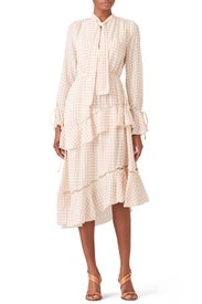 Tiered Windowpane Dress by Derek Lam 10 Crosby