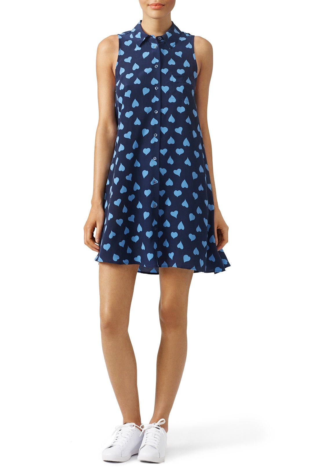 Blue Heart Shirt Dress by Equipment 0