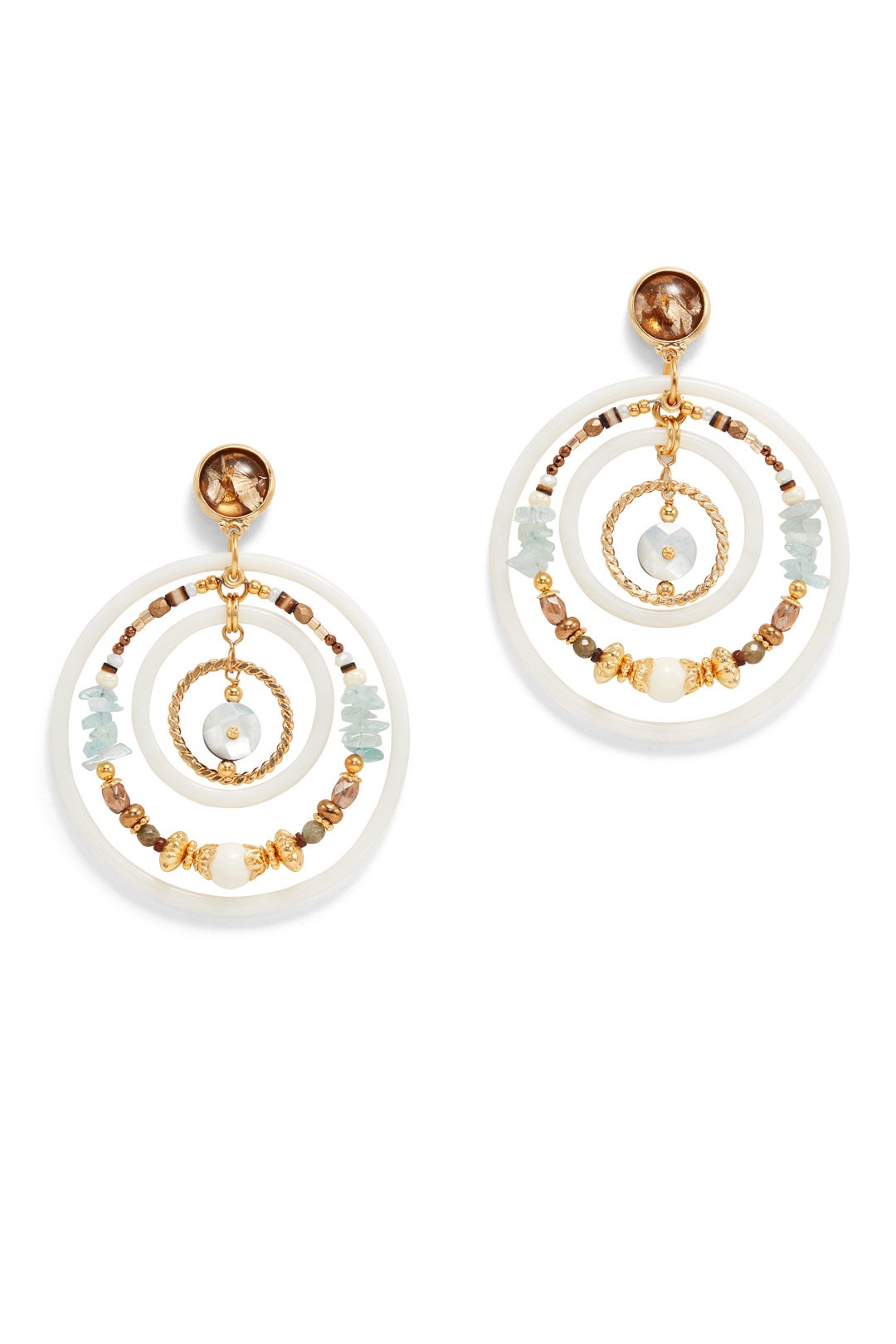 Alexia Drop Hoop Earrings by Gas Bijoux