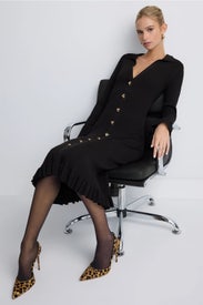 Hallie Knit Midi Dress by Hervé Léger