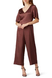 V-Neck Tie Back Jumpsuit by Louna