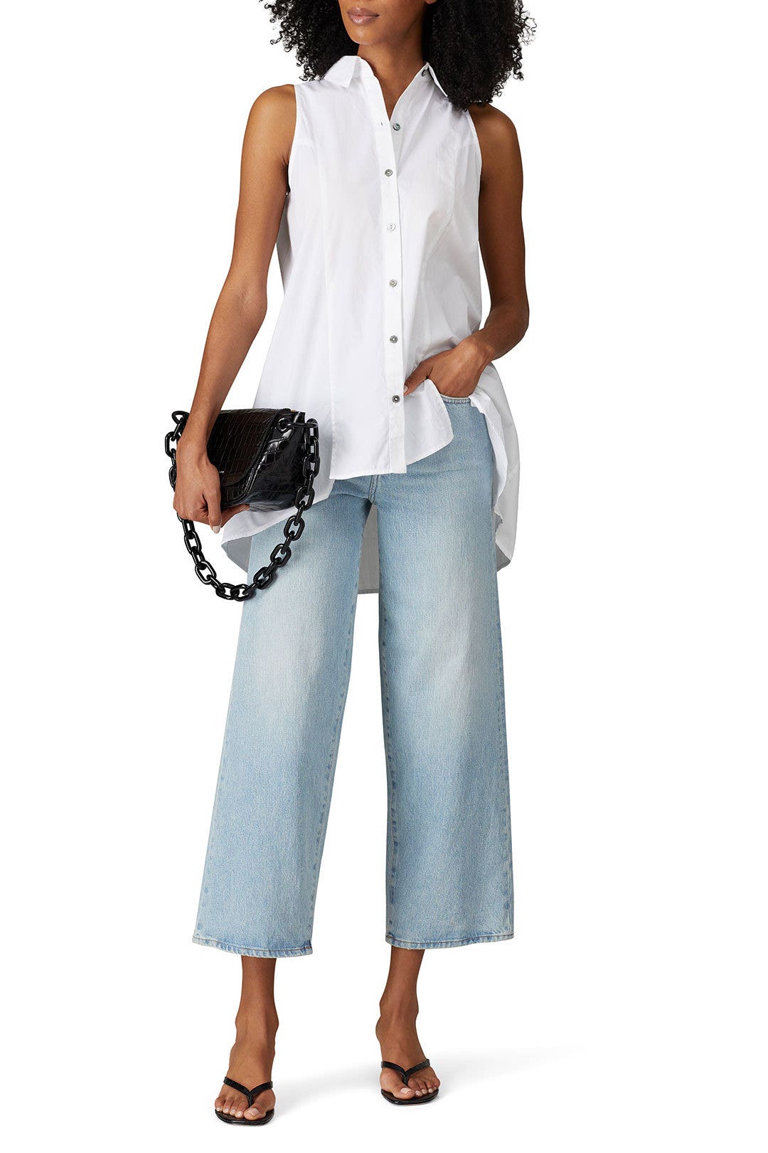 Chiara Pleated Button Down by Maison de Papillon 0