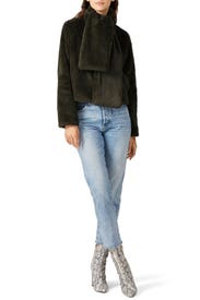 Scarf Faux Fur Bomber Jacket by N12H