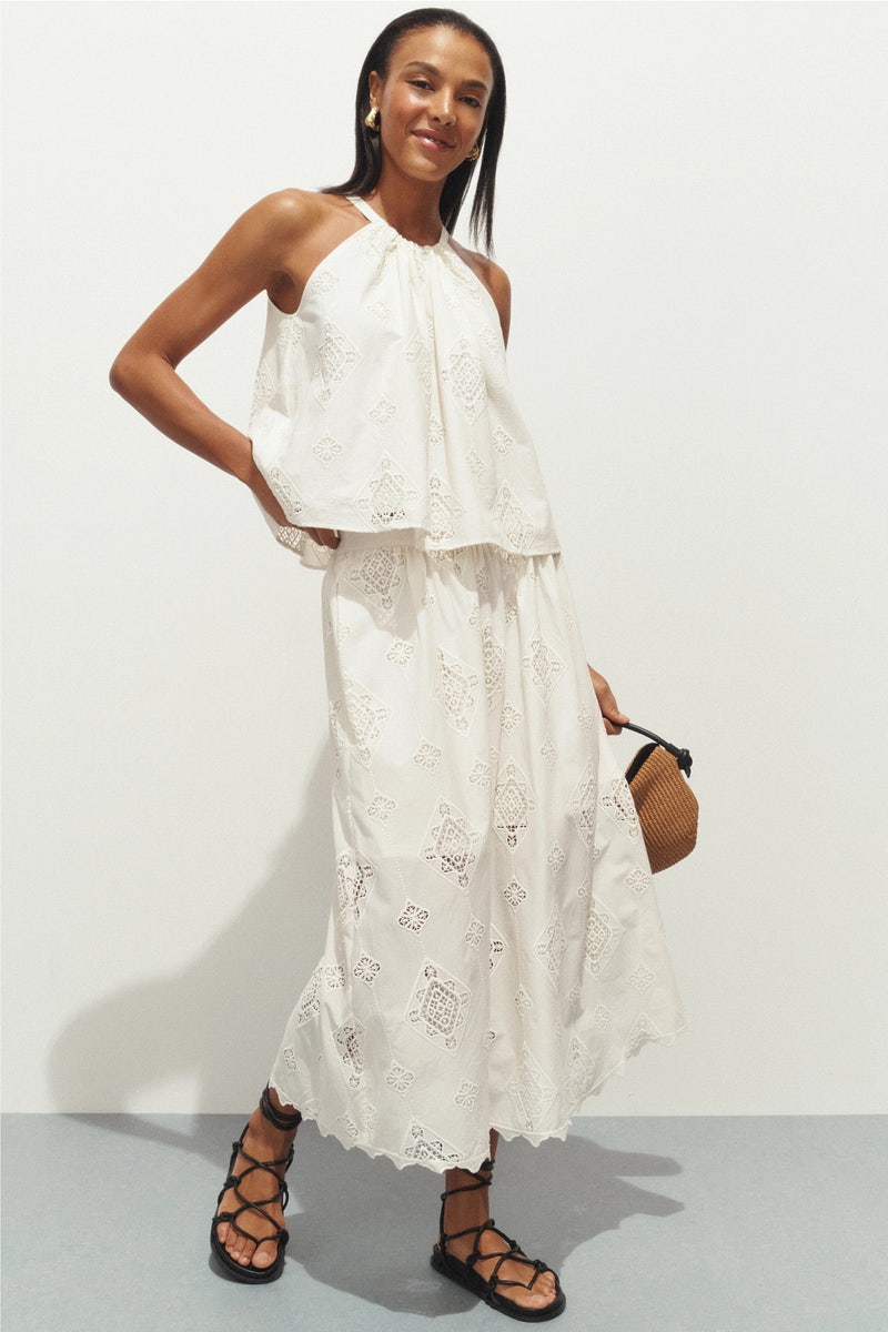 Mona Embroidered Midi Skirt by ba&sh - Photo 0