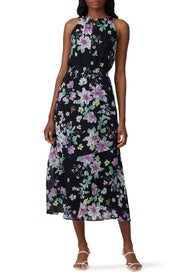 Navy Floral Neck Tie Dress by Great Jones