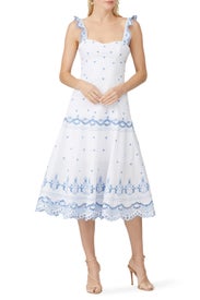 Eyelet Embroidered Bustier Dress by SIMKHAI