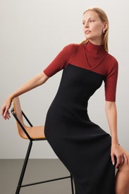 Two Tone Mock Neck Sweater by Marina Moscone x RTR