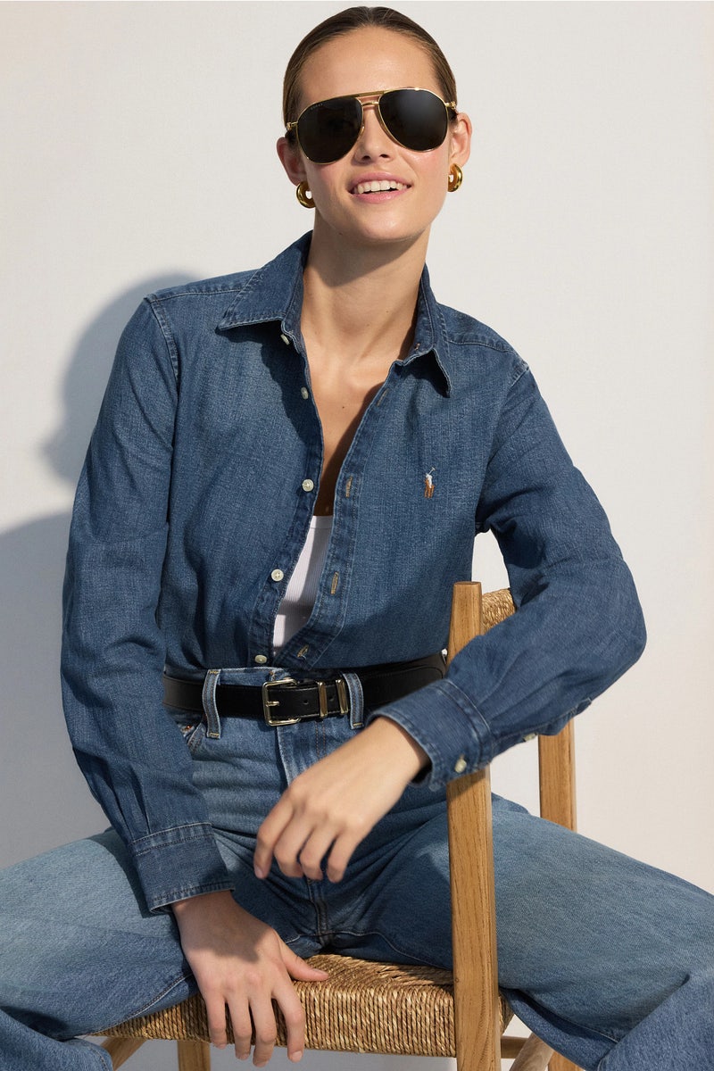 Rigid Denim Button Down by Polo Ralph Lauren