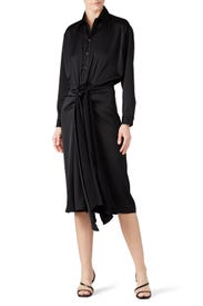 Black Bow Front Shirtdress by Tome