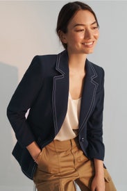 Navy Battista Dickey Jacket by Veronica Beard